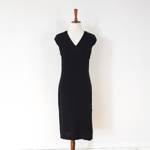 MaxMara | Silk Blend Slim Sheath Dress in Black - Picture 8 of 8